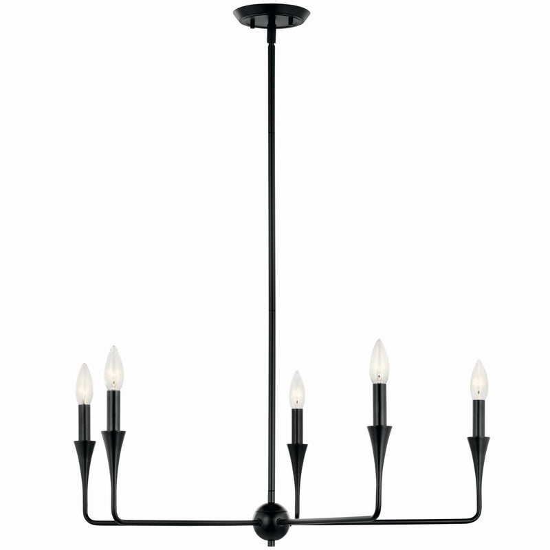 Kichler 52689BK Five Light Chandelier, Black