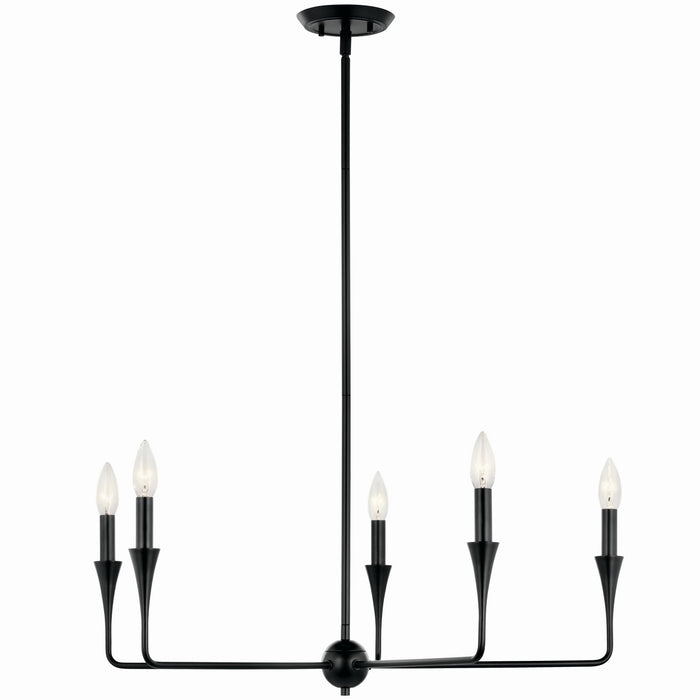 Kichler 52689BK Five Light Chandelier, Black