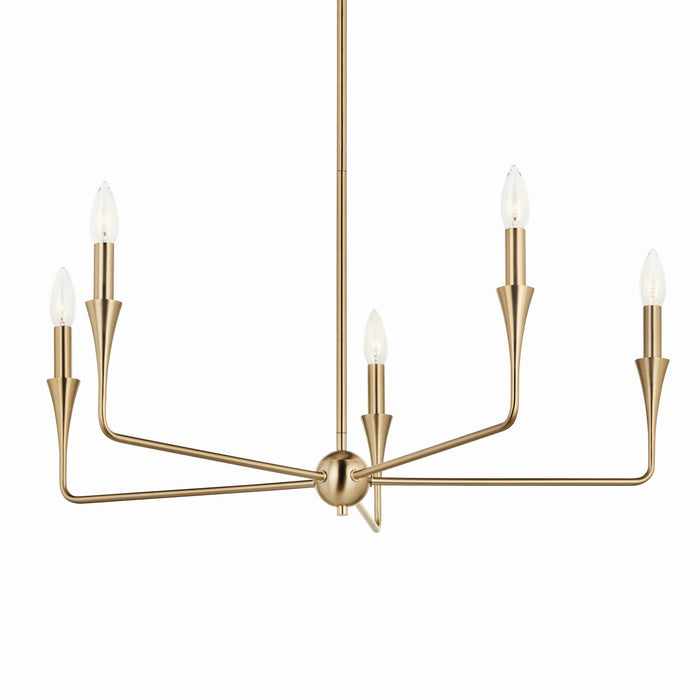Kichler 52689CPZ Five Light Chandelier, Champagne Bronze