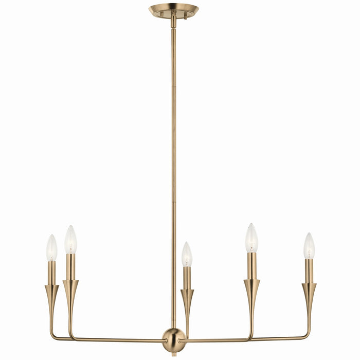 Kichler 52689CPZ Five Light Chandelier, Champagne Bronze