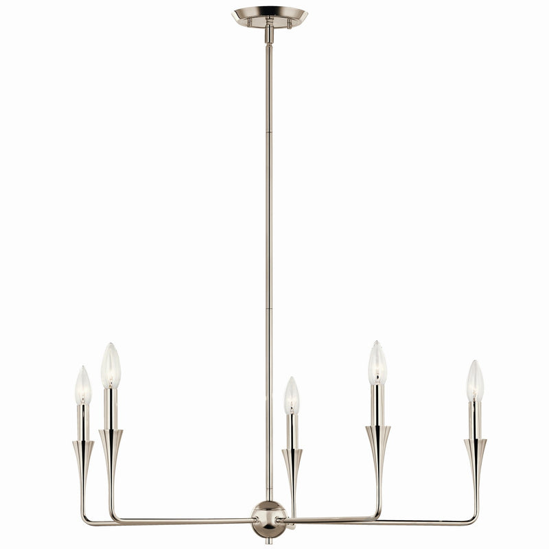 Kichler 52689PN Five Light Chandelier, Polished Nickel
