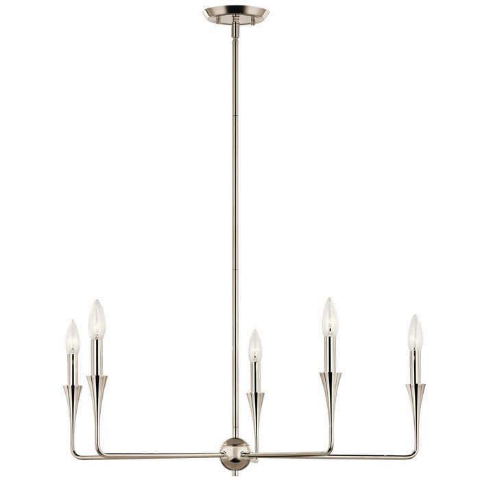 Kichler 52689PN Five Light Chandelier, Polished Nickel