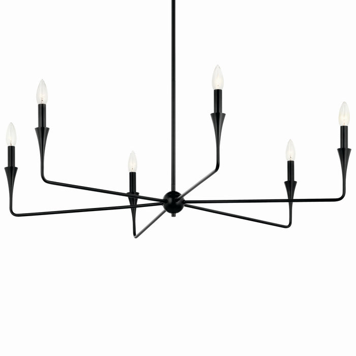 Kichler 52690BK Six Light Chandelier, Black