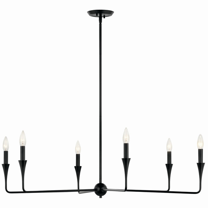 Kichler 52690BK Six Light Chandelier, Black