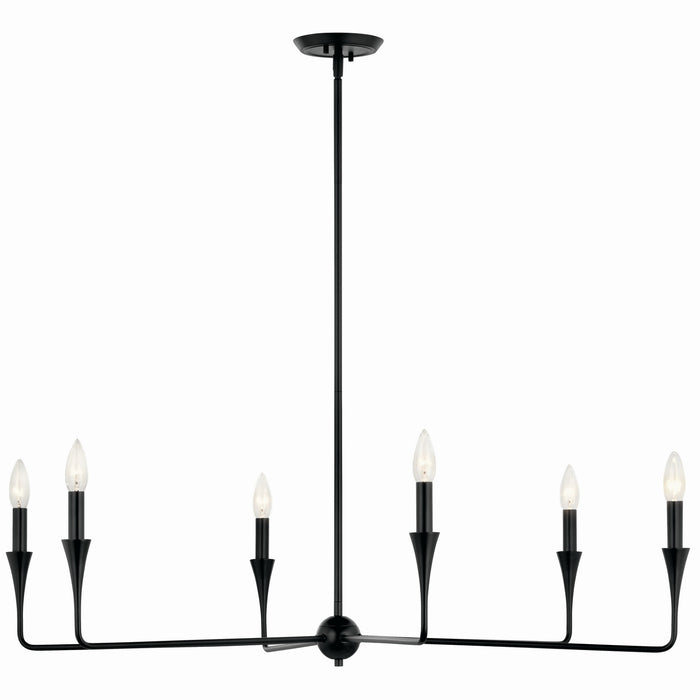 Kichler 52690BK Six Light Chandelier, Black