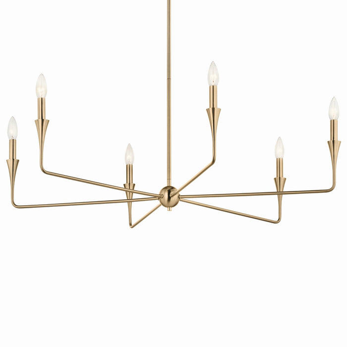Kichler 52690CPZ Six Light Chandelier, Champagne Bronze