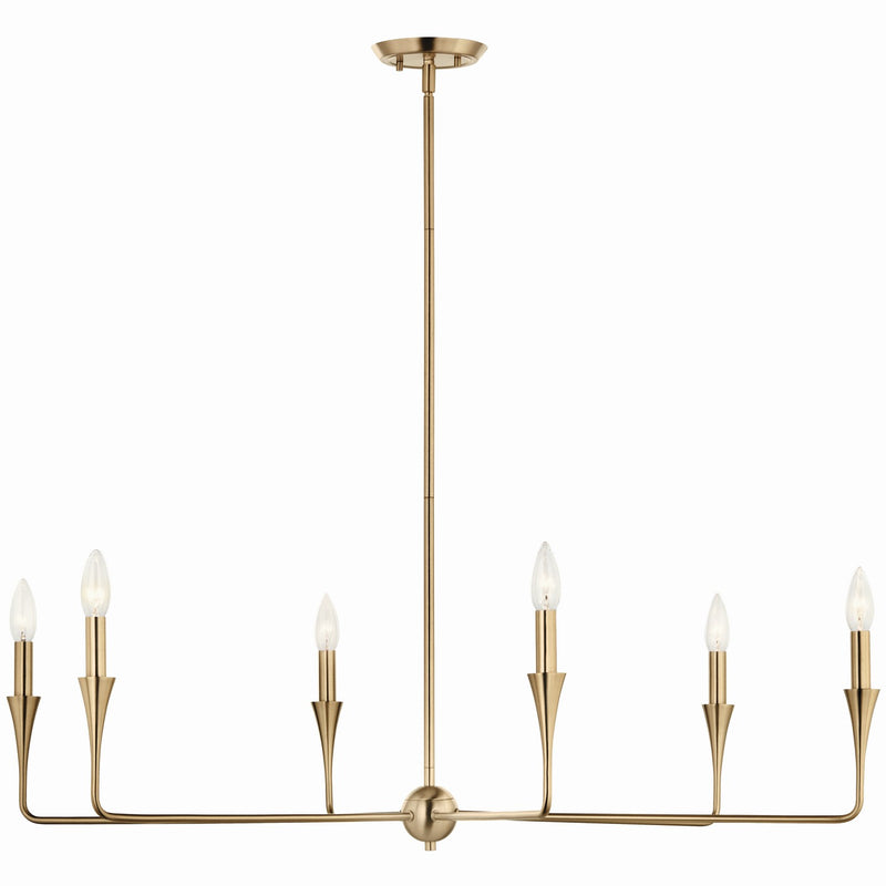 Kichler 52690CPZ Six Light Chandelier, Champagne Bronze