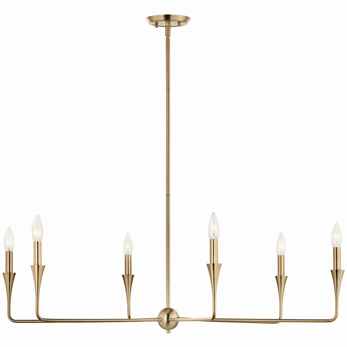 Kichler 52690CPZ Six Light Chandelier, Champagne Bronze