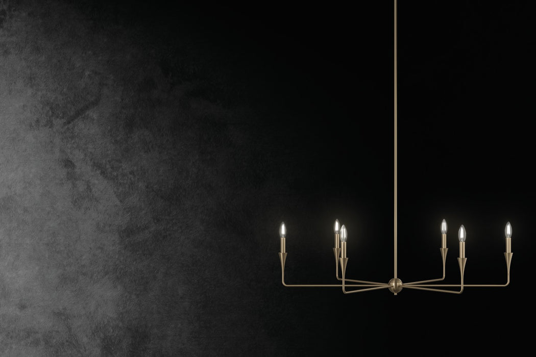 Kichler 52690CPZ Six Light Chandelier, Champagne Bronze