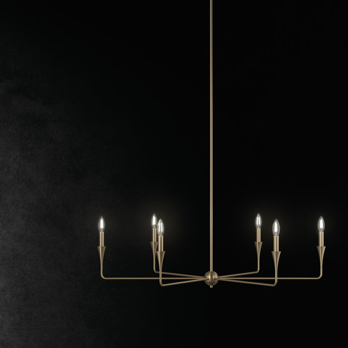 Kichler 52690CPZ Six Light Chandelier, Champagne Bronze
