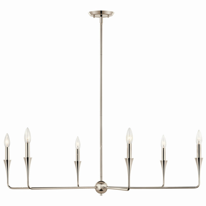 Kichler 52690PN Six Light Chandelier, Polished Nickel