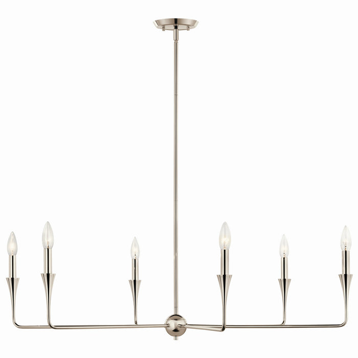 Kichler 52690PN Six Light Chandelier, Polished Nickel