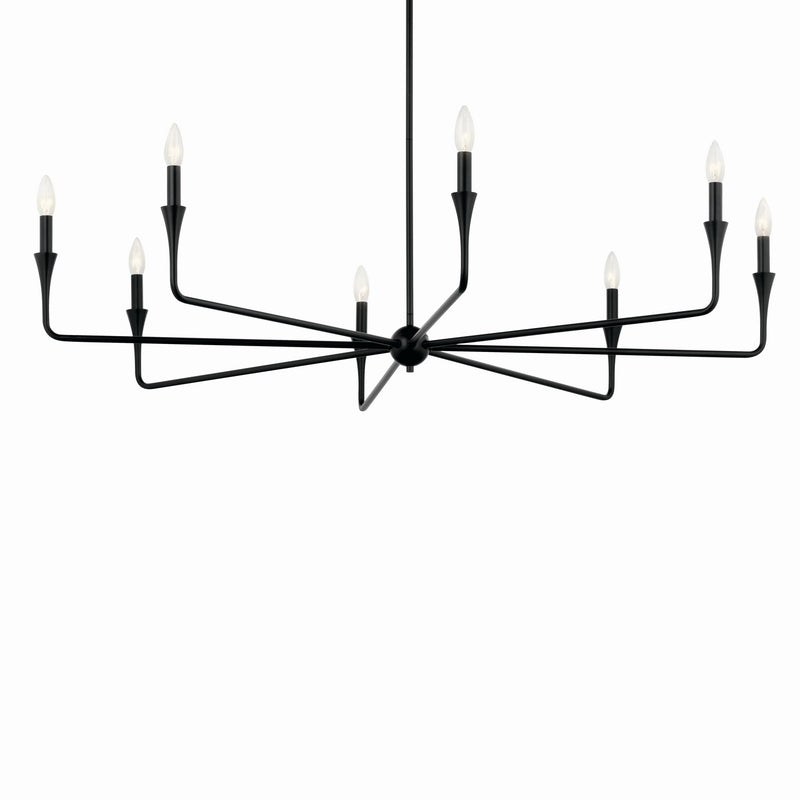 Kichler 52691BK Eight Light Chandelier, Black