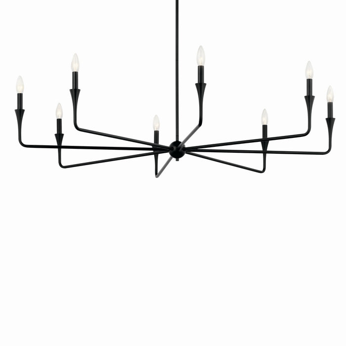 Kichler 52691BK Eight Light Chandelier, Black