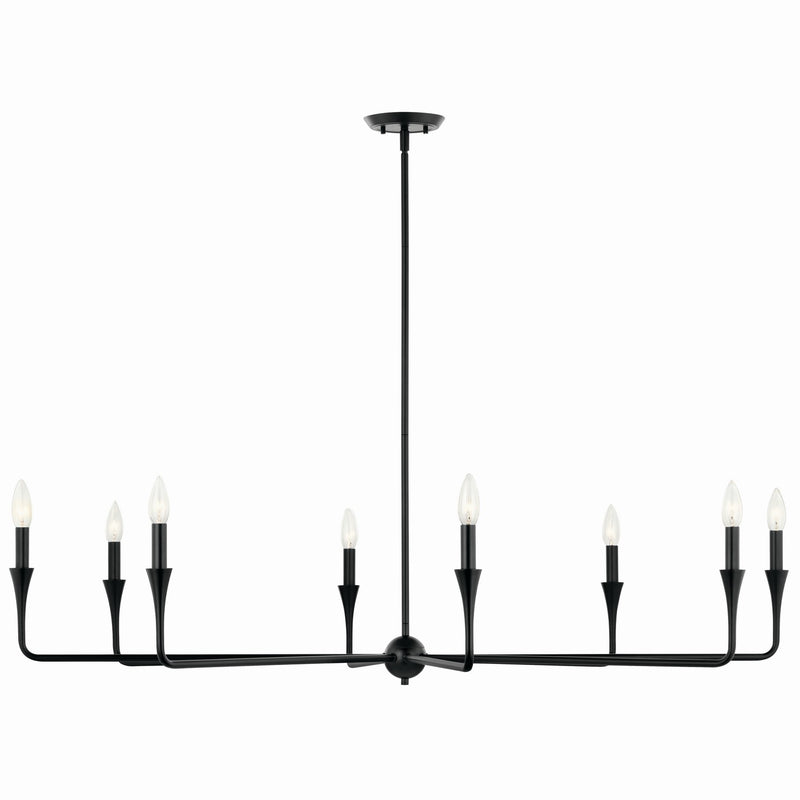 Kichler 52691BK Eight Light Chandelier, Black