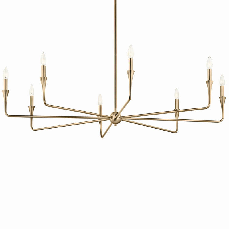 Kichler 52691CPZ Eight Light Chandelier, Champagne Bronze