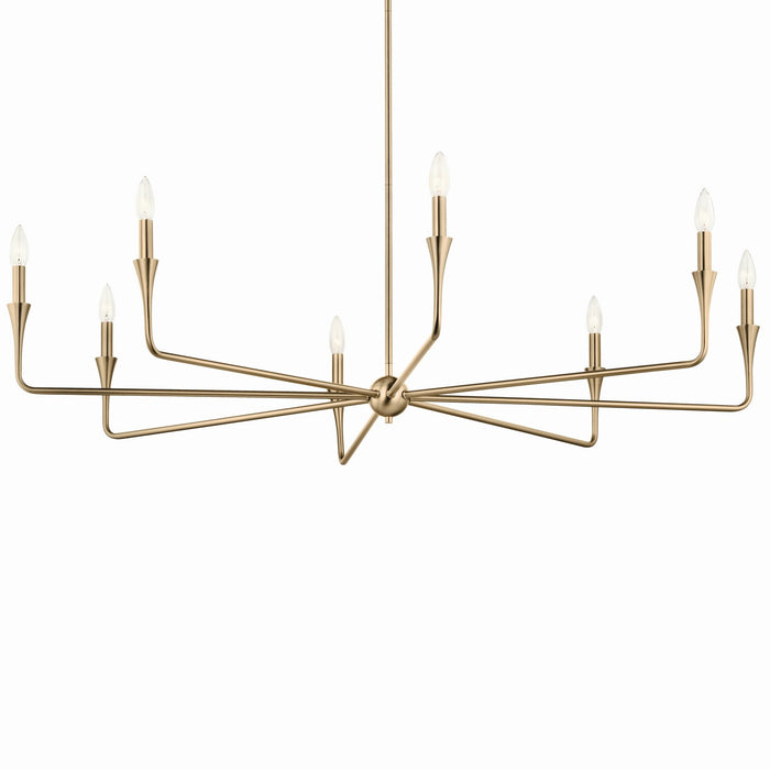 Kichler 52691CPZ Eight Light Chandelier, Champagne Bronze