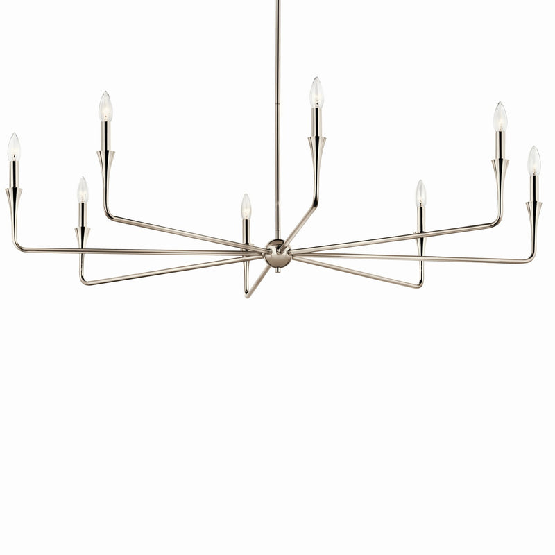 Kichler 52691PN Eight Light Chandelier, Polished Nickel