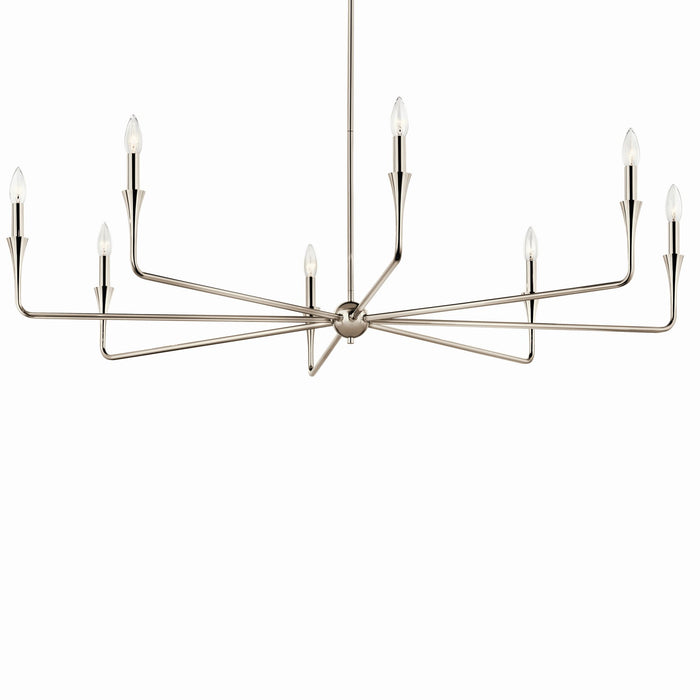 Kichler 52691PN Eight Light Chandelier, Polished Nickel