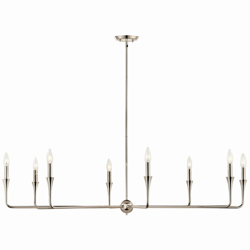 Kichler 52691PN Eight Light Chandelier, Polished Nickel