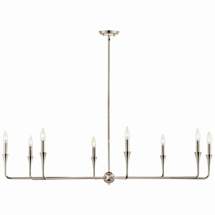 Kichler 52691PN Eight Light Chandelier, Polished Nickel