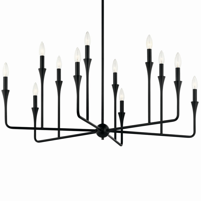 Kichler 52692BK 12 Light Chandelier, Black