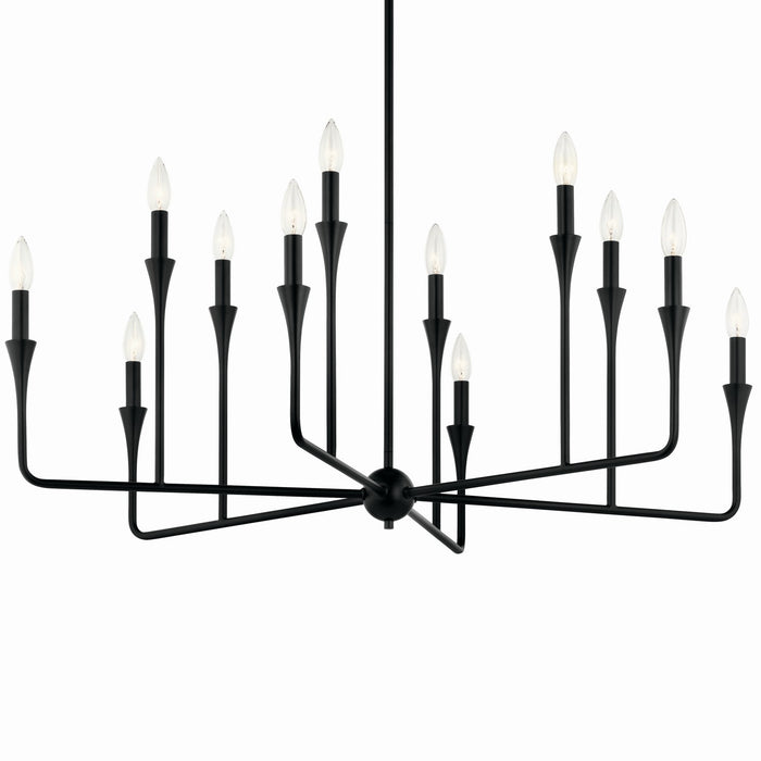 Kichler 52692BK 12 Light Chandelier, Black