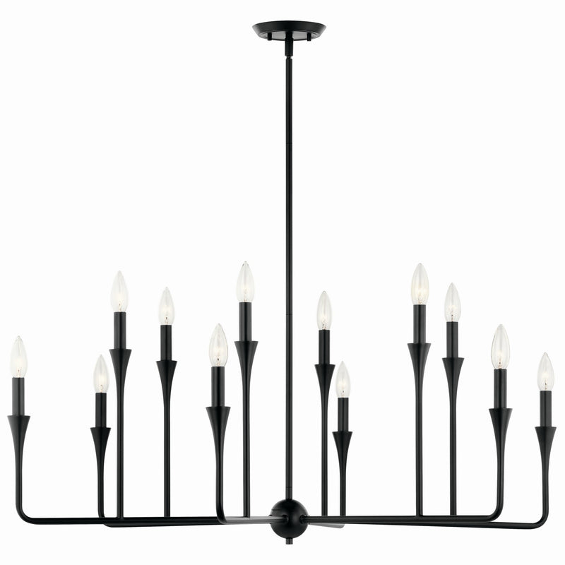Kichler 52692BK 12 Light Chandelier, Black