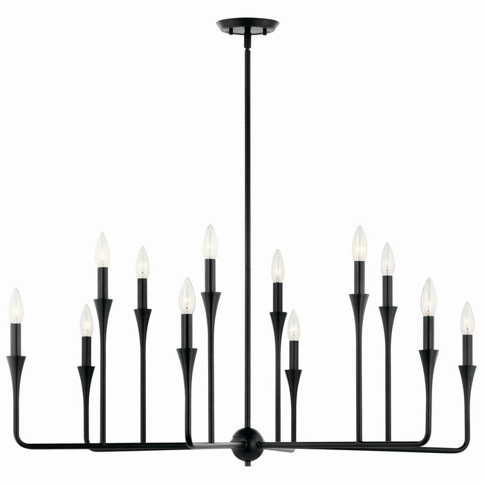 Kichler 52692BK 12 Light Chandelier, Black
