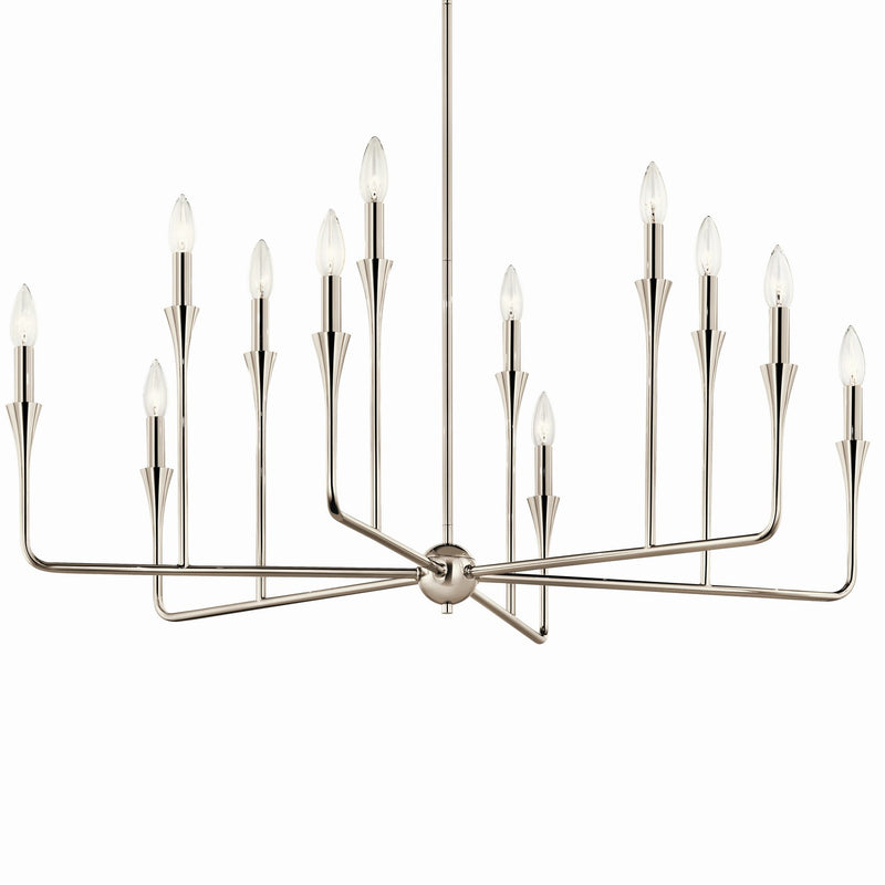 Kichler 52692PN 12 Light Chandelier, Polished Nickel