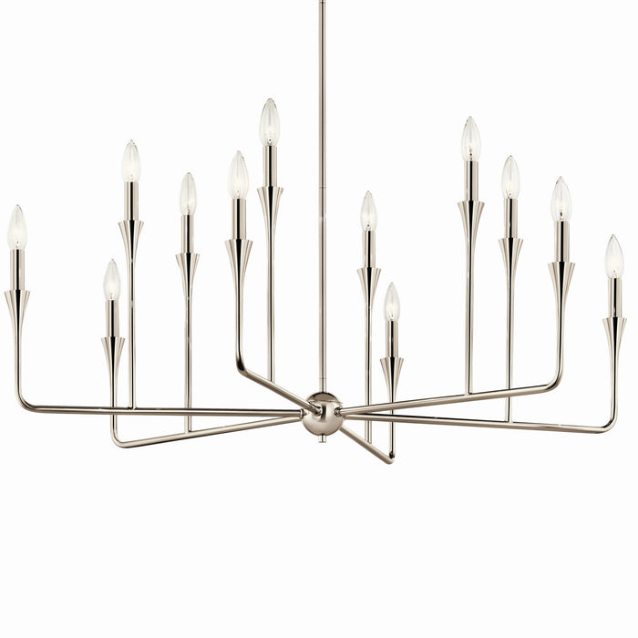 Kichler 52692PN 12 Light Chandelier, Polished Nickel