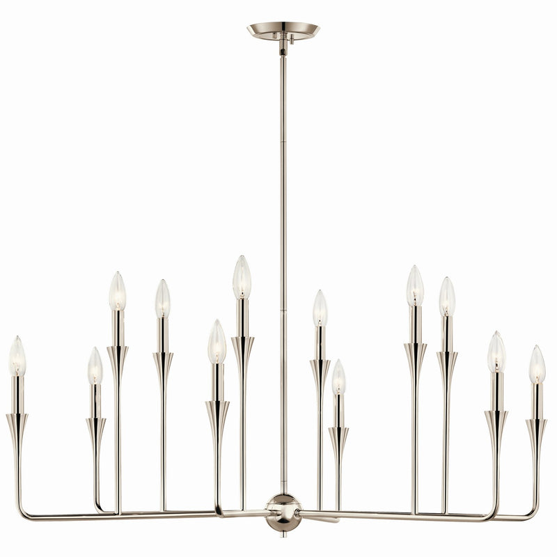 Kichler 52692PN 12 Light Chandelier, Polished Nickel