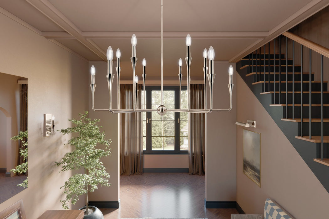 Kichler 52692PN 12 Light Chandelier, Polished Nickel