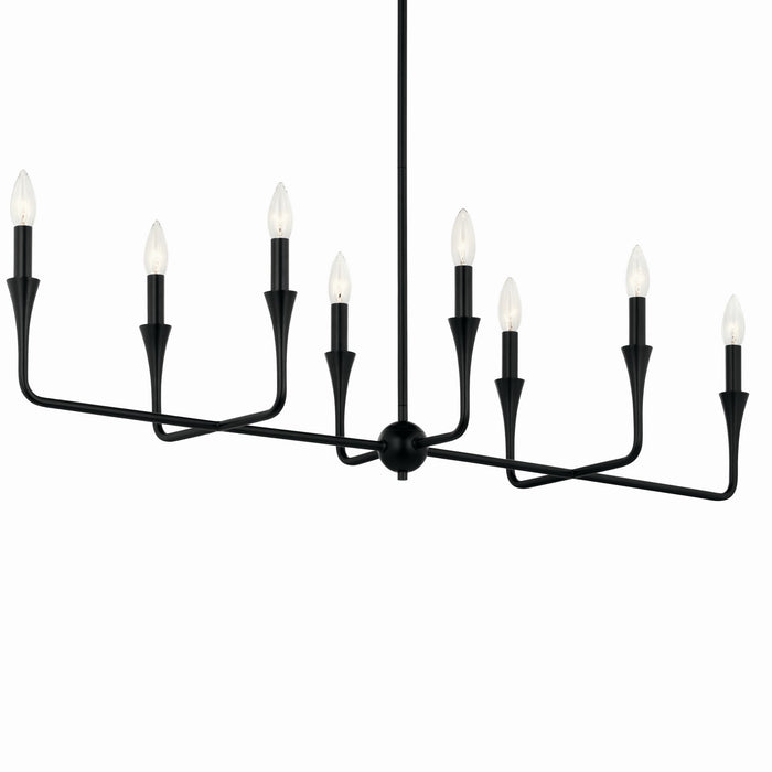 Kichler 52693BK Eight Light Linear Chandelier, Black