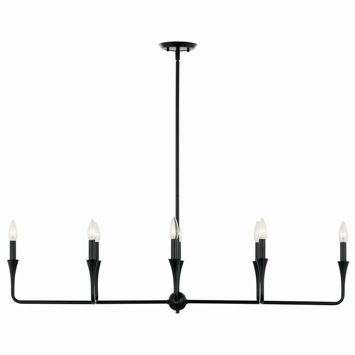 Kichler 52693BK Eight Light Linear Chandelier, Black