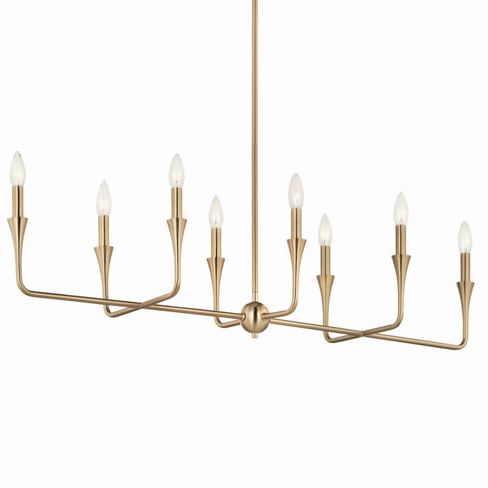 Kichler 52693CPZ Eight Light Linear Chandelier, Champagne Bronze
