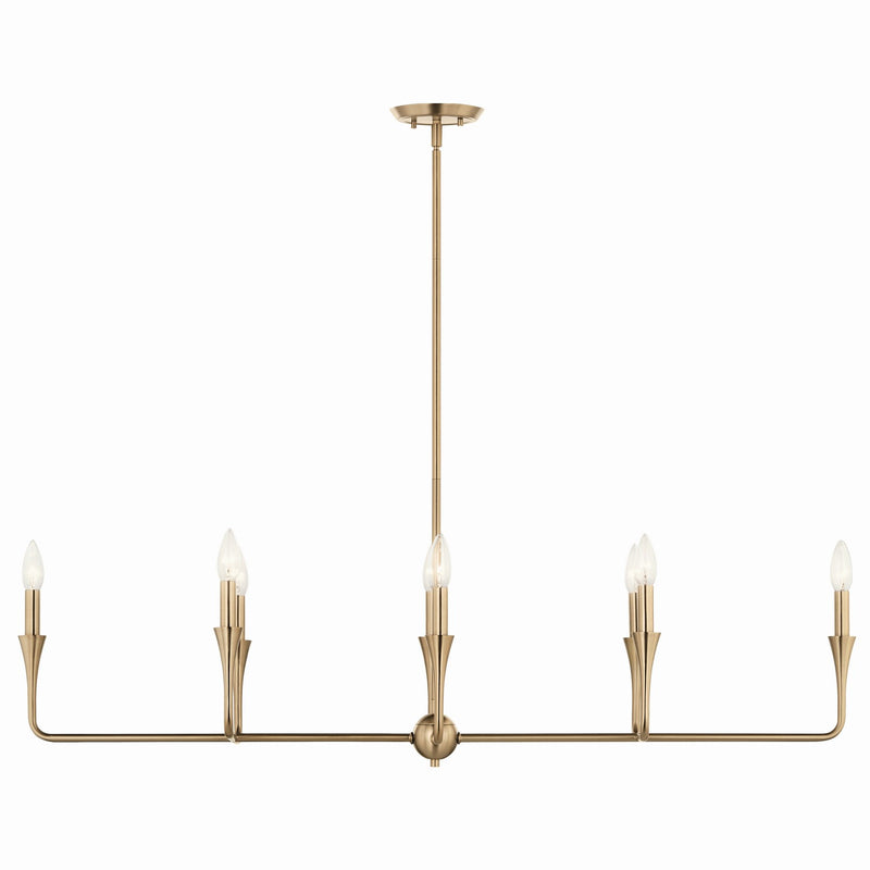 Kichler 52693CPZ Eight Light Linear Chandelier, Champagne Bronze
