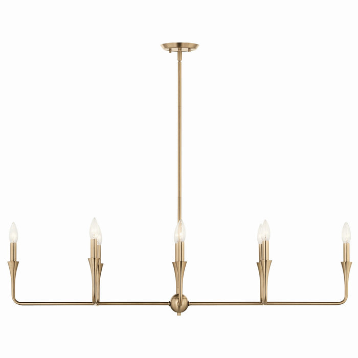 Kichler 52693CPZ Eight Light Linear Chandelier, Champagne Bronze