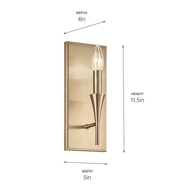 Kichler 52694CPZ One Light Wall Sconce, Champagne Bronze