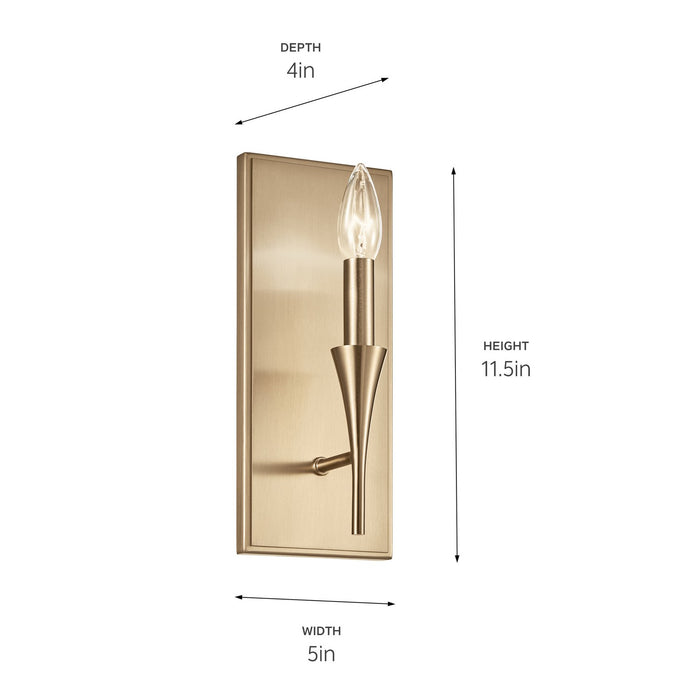 Kichler 52694CPZ One Light Wall Sconce, Champagne Bronze