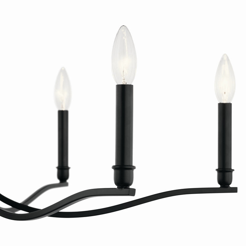 Kichler 52695BK Six Light Chandelier, Black