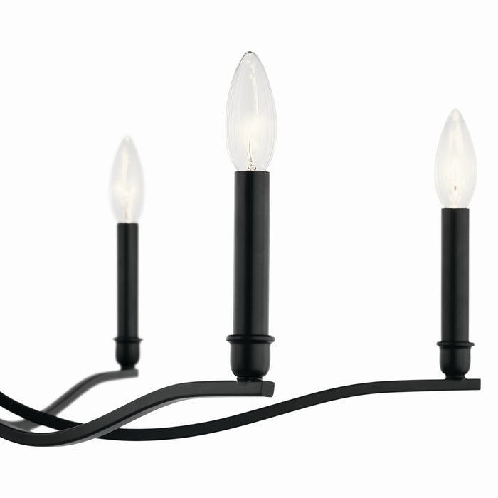 Kichler 52695BK Six Light Chandelier, Black