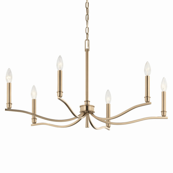 Kichler 52695CPZ Six Light Chandelier, Champagne Bronze