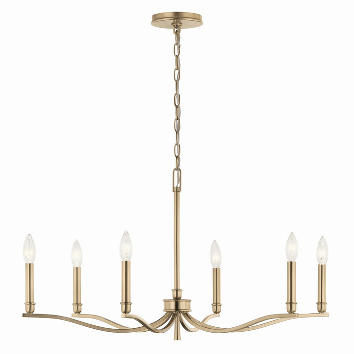 Kichler 52695CPZ Six Light Chandelier, Champagne Bronze