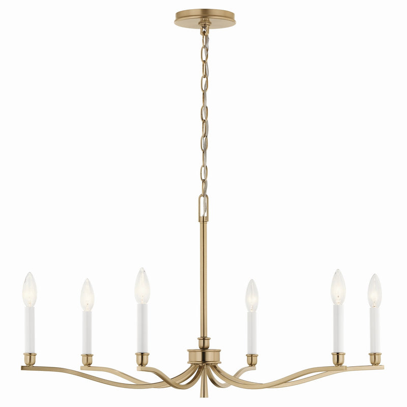Kichler 52695CPZ Six Light Chandelier, Champagne Bronze