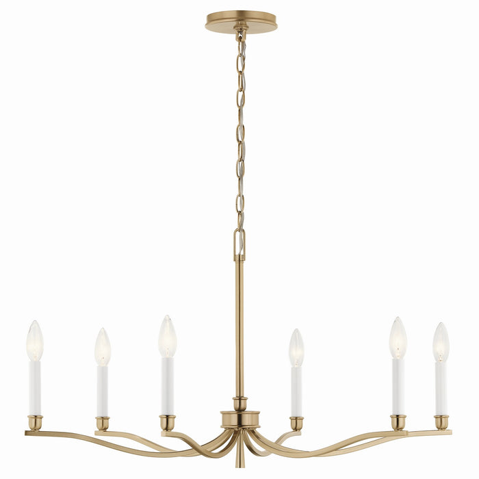 Kichler 52695CPZ Six Light Chandelier, Champagne Bronze