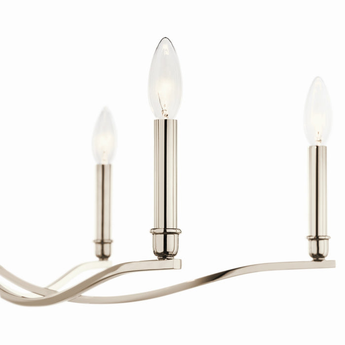 Kichler 52695PN Six Light Chandelier, Polished Nickel