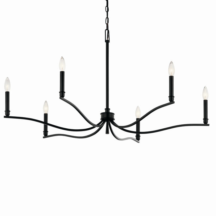 Kichler 52696BK Six Light Chandelier, Black