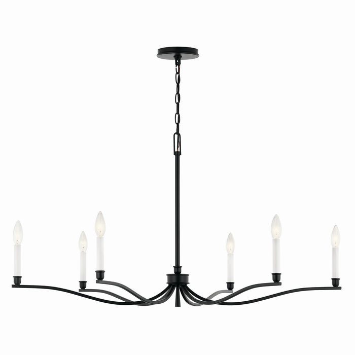 Kichler 52696BK Six Light Chandelier, Black