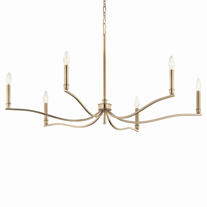 Kichler 52696CPZ Six Light Chandelier, Champagne Bronze